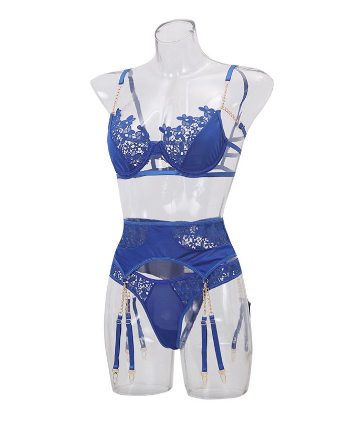 Blue Bold Cut-Out Strappy Lingerie