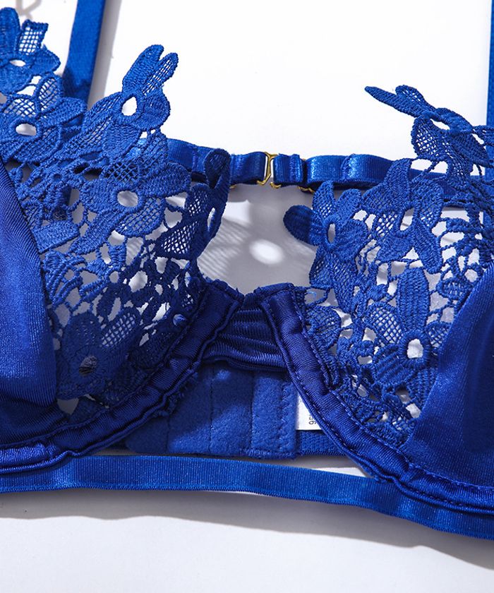 Blue Bold Cut-Out Strappy Lingerie