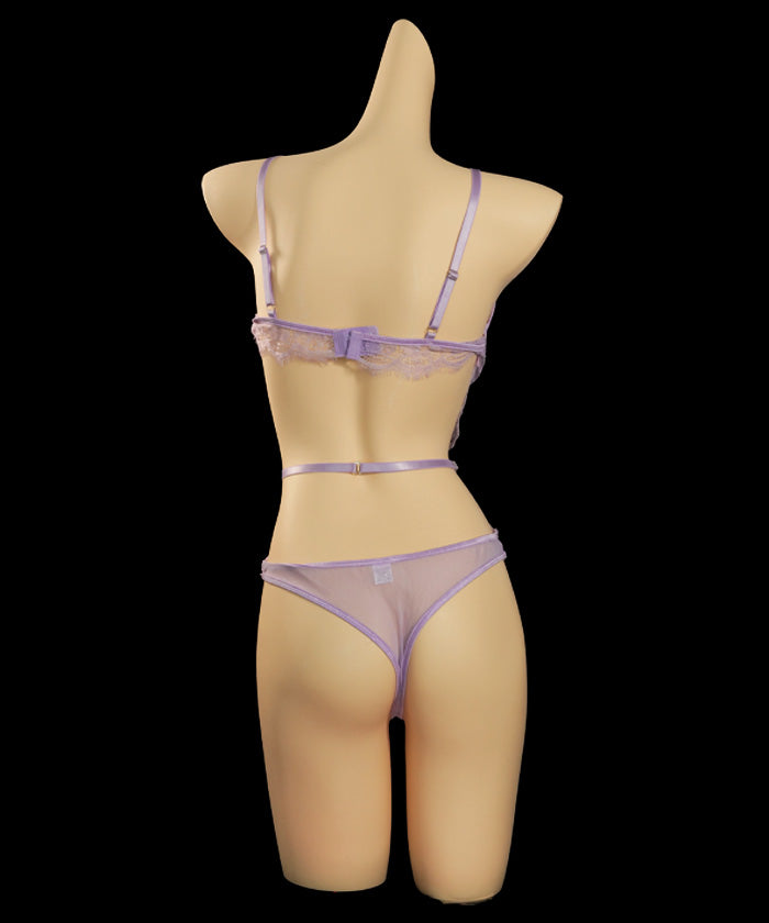 Lavender Delicate Lace Cut-Out Lingerie (1)