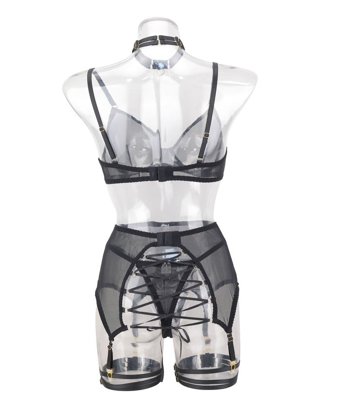 Mesh Ribbon Strappy Lingerie