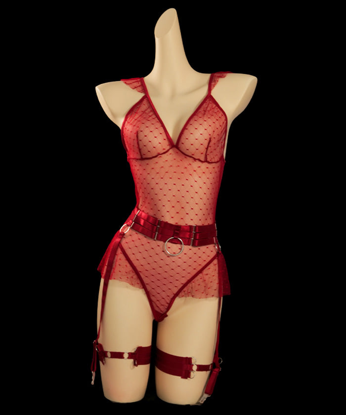 Mesh Lace Bodysuit Lingerie (1)