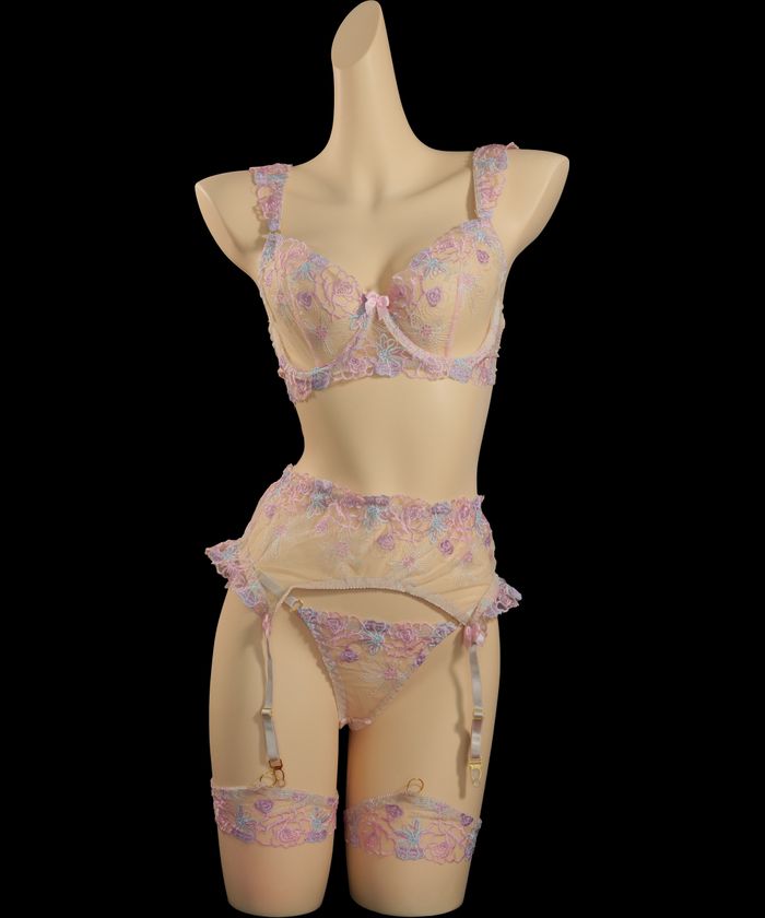 Nude Embroidered High-Waist Lingerie (1)