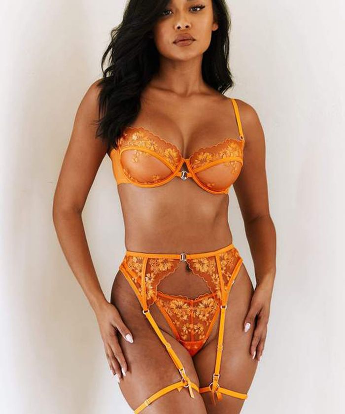 Orange_Sheer_Floral_Lace_Lingerie_3