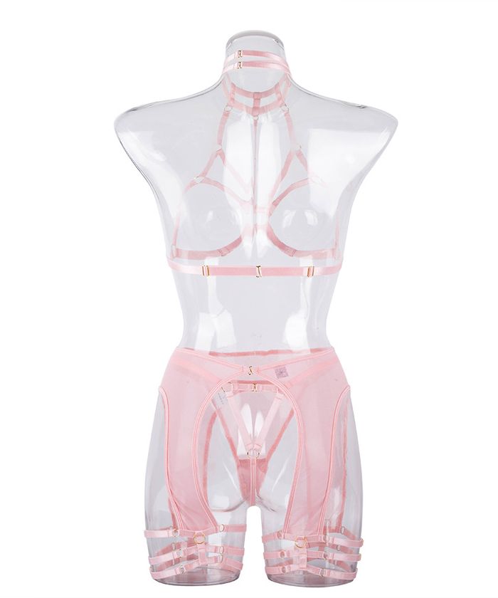 PinkTransparentHigh-WaistLingerie