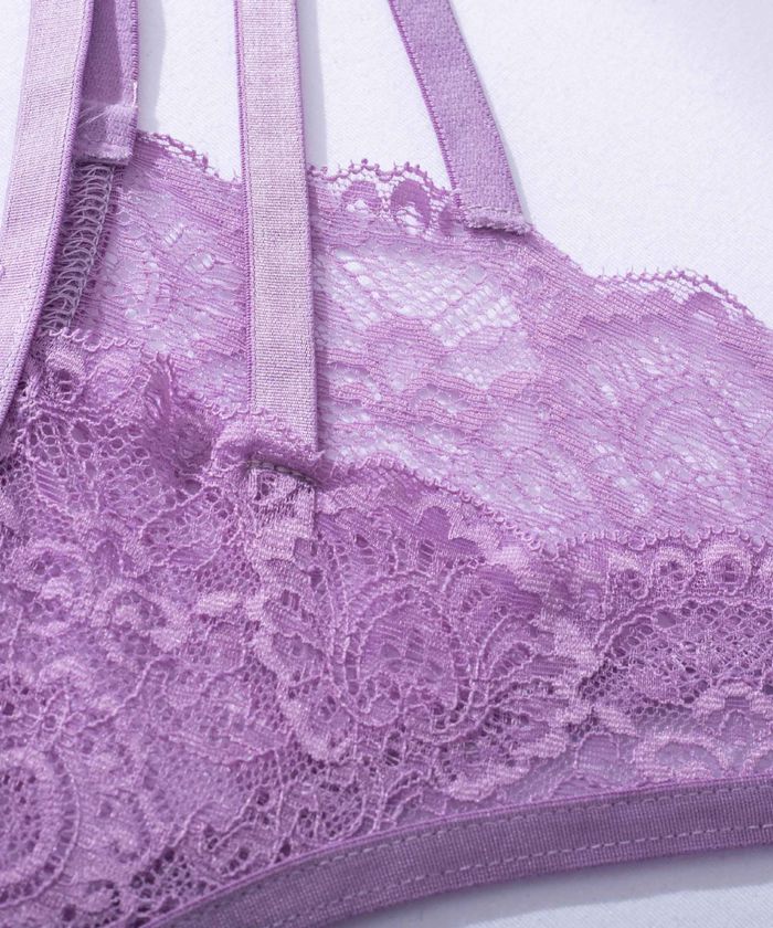 Purple Lace Underwire Strappy Lingerie