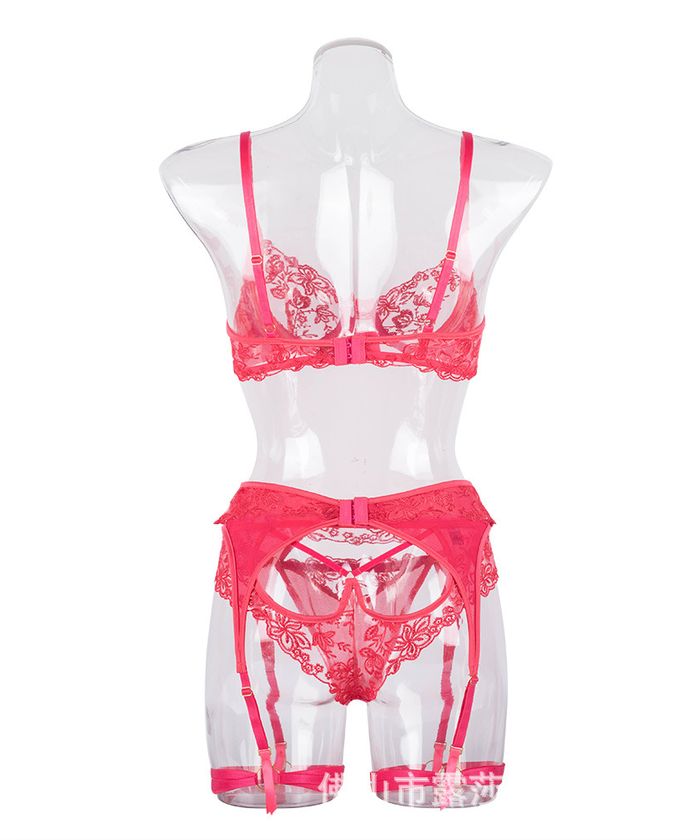 Red Sheer Mesh Cutout Lingerie