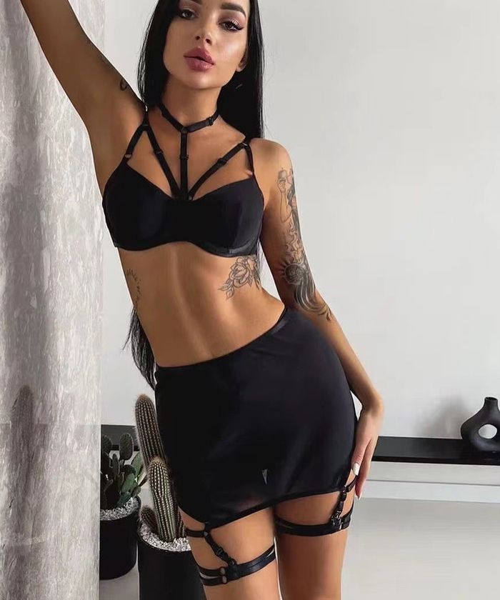 Strappy Mesh Choker Lingerie